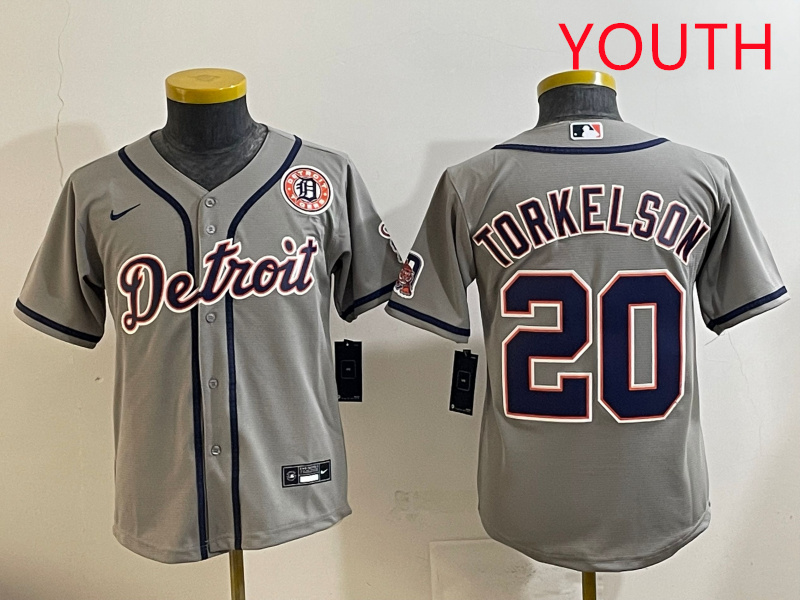 Youth 2025 Detroit Tigers  #20 Torkelson grey Nike MLB jersey style 2